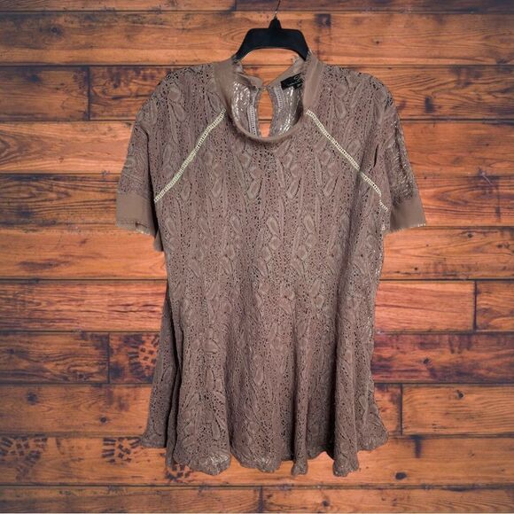 5 for $25🔥Suzanne Betro Mauve Pink Lace Blouse 4X - Picture 1 of 6